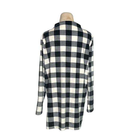 Land's End black white gingham long sleeves sweater size LP - Picture 2 of 10